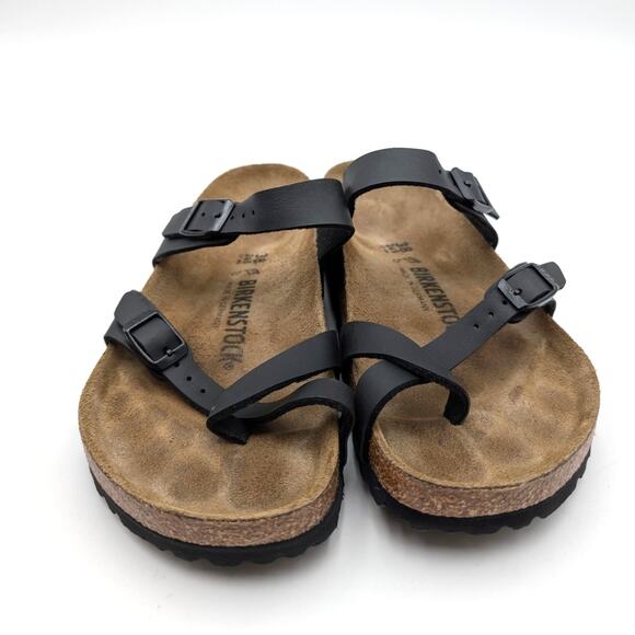 Birkenstock Mayari Birko-Flor Sandals Unisex Black Size US W7/M5 EU38 - Picture 2 of 15